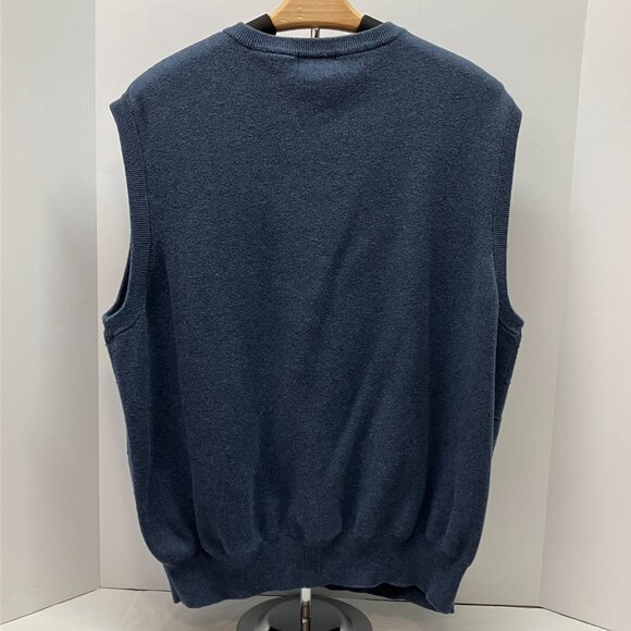 Saddlebred Mens Navy Blue V Neck Golf Sweater‎ Vest Size L - Picture 2 of 4